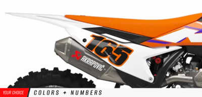 Custom made die cut numbers to fit your dirt bike. Choose your colors and race number.